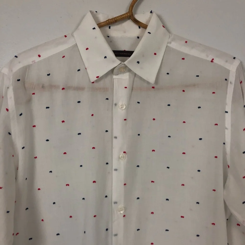 Adolfo Dominguez Long Sleeve Button Down Shirt 8.5 - Picture 2 of 8